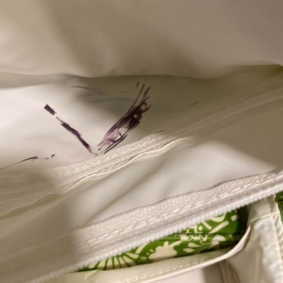 Pottery Barn Coated Canvas Toiletry Case with Brush Bag in Green Paisley Print - Picture 9 of 12